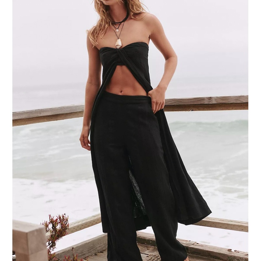 NWT Free People Banita Black Strapless Long Top